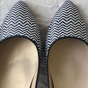 FS/NY Navy/White Jasmine Raffia Wedges